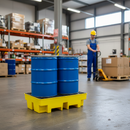 Premium Low Profile 2 Drum Spill Pallet - UV Stabilised, High Chemical Resistance for Safe Liquid Storage | COSHH | UK