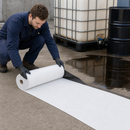 Heavy-Duty Polypropylene Oil Absorbent Fleece Roll, 1450mm x 24000mm, 176L Absorption Capacity, for Outdoor Use