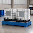 Steel Spill Pallet for 2 x 1000 Litre IBCs, 1180 Litre Containment, Powder Coated Blue, for Safe Storage of Flammable Liquids