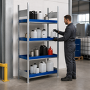 Steel Hazmat Small Container Rack with 4 Spill Trays, 1012 x 637 x 2000 mm, for Safe Liquid Storage (Extension Unit)
