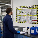 Chemical Spill Safety Poster with Clear Instructions for Workplace Use (A2 Size)