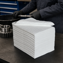 Heavy-Duty Polypropylene Oil Absorbent Mats, 500 x 400 mm, 124 Litres Capacity, Pack of 100