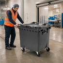1100 Litre Grey Wheelie Bin for Industrial and Commercial Waste