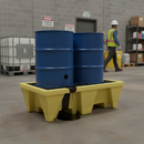 Professional Heavy Duty Spill Pallet for Two 205 Litre Drums - UV Stabilised Polyethylene with Forklift Pockets | COSHH | UK