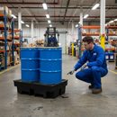 Premium Heavy Duty 2 Drum Spill Pallet for Safe Outdoor Storage of 205 Litre Drums - 100% Recycled and Chemical Resistant | COSHH | UK
