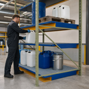 Steel Spill Tray with Painted Grid for 2600mm Shelves, 220L Containment, 3000kg Load Capacity