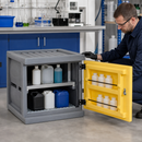 Polyethylene Mini Enviro Cabinet with Slide-Out Spill Pallet, 50 kg Load Capacity, for Safe Storage of Corrosive Liquids (1 Unit)