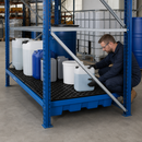 Polyethylene Spill Tray with Removable Grid for 1825mm Shelves, 800kg Load Capacity, 235L Containment Volume