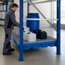 Polyethylene Spill Tray with Galvanised Grid for 1825mm Shelving, 235L Containment Volume, 800kg Load Capacity