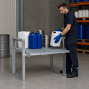 Steel Galvanised Stacking Shelf for Small Containers, 1049 x 1130 x 837 mm, 435 kg Load Capacity, Stackable up to 3 High, for Safe Hazardous Material Storage