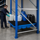 Polyethylene Spill Tray for 2700mm Shelving, 800kg Load Capacity, 235L Containment Volume, with Removable Grid, for Hazardous Material Storage