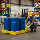 Premium Low Profile 3 Drum Spill Pallet for 205 Litre Drums - Durable and Chemical Resistant | COSHH | UK
