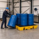 Polyethylene Spill Pallet for 6 x 200 Litre Drums, 423 Litre Containment, 800 kg Load Capacity, with Grid, for Hazardous Substance Storage