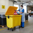 Premium 1100 Litre Clinical Waste Bin with 4 Wheels - Durable HDPE Construction for Secure Waste Management | Polyethylene | COSHH | UK