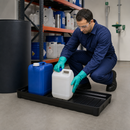 Dissipative Polyethylene Small Container Spill Pallet, 38 L Capacity, 200 kg Load Capacity, Easy to Clean, for Chemical Storage