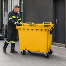 660 Litre Yellow Wheelie Bin for Waste Collection