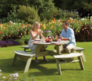 Premium Round Picnic Table for Eight with Sturdy Construction and Parasol Hole - Ideal for Heavy Use in Public Spaces | COSHH | UK