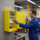 Premium Heavy Duty Poly Storage Cabinet with Lockable Doors and 17 Litre Capacity for Small Containers | Polyethylene | DSEAR | UK