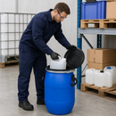 30 Litre Plastic Lidded Drum with Clamping Ring, UN Approved, for Safe Transport of Dangerous Goods