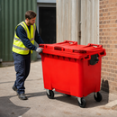 660 Litre Red Wheelie Bin for Waste Collection