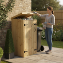 Premium Single Wheelie Bin Store with Automatic Lid System and Robust Timber Frame | 140 L | COSHH | UK