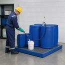 Polyethylene Spill Pallet for 4 x 205 Litre Drums, 287 Litre Containment, with Galvanised Grid, for Chemical Storage