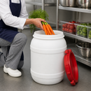 6.4L Wide Opening Polyethylene Drum, Air & Watertight, for Food Storage