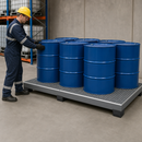Steel Spill Pallet for 8 x 205 Litre Drums, 425 Litre Containment, with Galvanised Grid, for Industrial Use