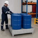 Galvanised Steel Spill Pallet for 4 x 200 Litre Drums, 485 Litre Containment, with Removable Grid, for Safe Storage of Flammable Liquids