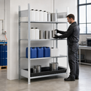 Polyethylene Galvanised Extension Rack with PE Spill Tray for Hazardous Chemicals, 1312 x 437 x 2000 mm, 1000 kg Bay Load (3 Grids)