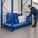Polyethylene Spill Tray with Galvanised Grid for 2700mm Shelving, 800kg Load Capacity, 235L Containment Volume