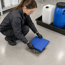 2cm Fabric Reinforced Loam-Based Drain Sealing Mats, 200 x 200 mm, for Hazardous Material Protection (Pack of 8)
