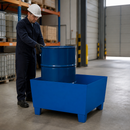 Steel Spill Pallet for 1 x 205 Litre Drum with Compact Design for Safe Storage