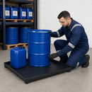 52 Litre Electrically Conductive Polyethylene Spill Pallet, 1265 x 595 x 90 mm, for Chemical Storage (No Grid)