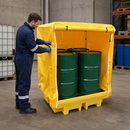 4 Drum Covered Spill Pallet with All Weather Cover for Safe Chemical Storage