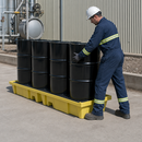 4 Drum Inline Spill Pallet with 250L Sump Capacity for Outdoor Storage