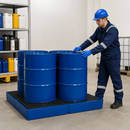 Polyethylene Spill Pallet for 4 x 205 Litre Drums, 287 Litre Containment, with Grid, for Safe Chemical Storage
