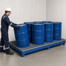 Steel Spill Pallet for 8 x 205 Litre Drums, 425 Litre Containment, Powder Coated Blue, for Safe Storage of Flammable Liquids (Pack of 1)