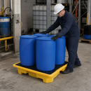Stackable 4 Drum Spill Pallet for Safe Chemical Storage