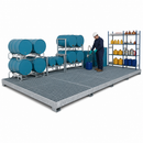 Galvanised Steel Spillage Decking with Grid, 1000 x 1000 x 123mm, 2000kg Wheel Load, for Safe Liquid Storage