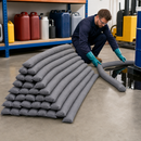 Polypropylene Absorbent Socks for Leak Containment, 1200mm Length, 53 Litres Capacity (Pack of 20)