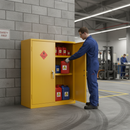 Premium Flammable Storage Cabinet - 21 Litre Capacity, Heavy Duty Steel Construction with Double Doors and Adjustable Shelf | DSEAR | UK