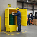 Premium Heavy Duty Poly Storage Cabinet for 1 Drum with Lockable Design and 225 Litre Sump Capacity | Polyethylene | COSHH | UK