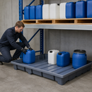 Polyethylene Spill Tray for Racks with 2200mm Shelf Width, 520L Containment Volume, 100mm Clearance (for Hazardous Chemical Storage)