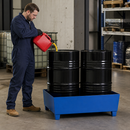 Steel Spill Pallet for 2 Drums with 485L Containment Volume
