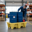 Professional Heavy Duty Spill Pallet for Two 205 Litre Drums - UV Stabilised Polyethylene with Forklift Pockets | COSHH | UK