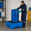 Polyethylene Spill Pallet for 1 x 200 Litre Drum, 245 Litre Containment, with Grid, for Safe Storage of Hazardous Substances