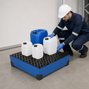 90 Litre Steel Spill Tray with PE Grid, 774 x 774 x 200mm, for Hazardous Material Storage (Classic-Line)