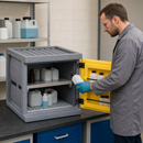 Polyethylene Mini Enviro Cabinet with Slide-Out Spill Pallet, 50 kg Load Capacity, for Safe Storage of Corrosive Liquids (1 Unit)