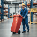 Premium 140 Litre Heavy Duty Wheelie Bin with Durable Rubber Wheels for Easy Mobility in Red | COSHH | UK